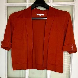 Linda Matthews Burnt Orange Bolero Sweater